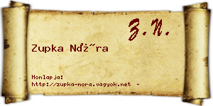 Zupka Nóra névjegykártya