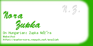 nora zupka business card